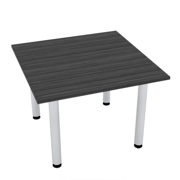 42 in W, 42 in L, 29 in H, Engineered Wood Top, Grey